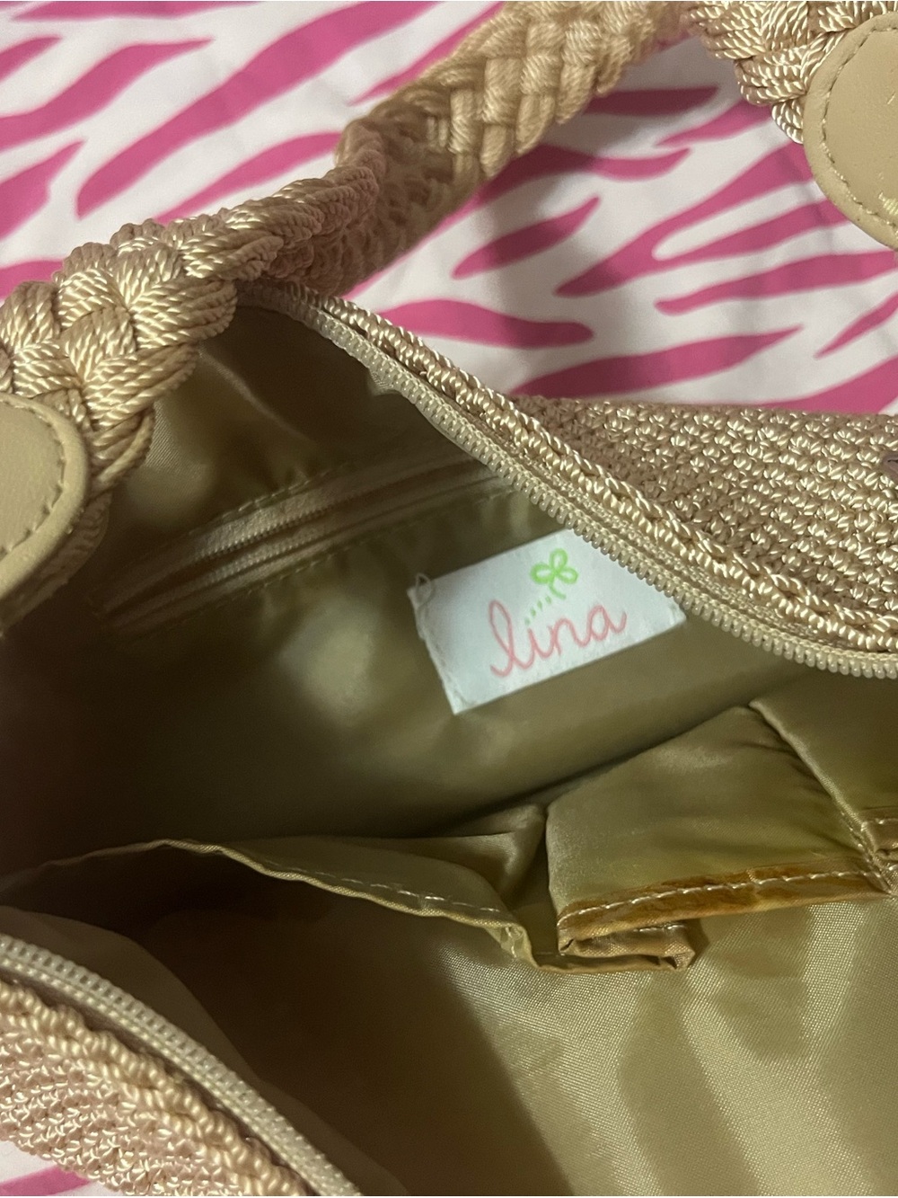 Lina Braided Straw Tote in Light Gold